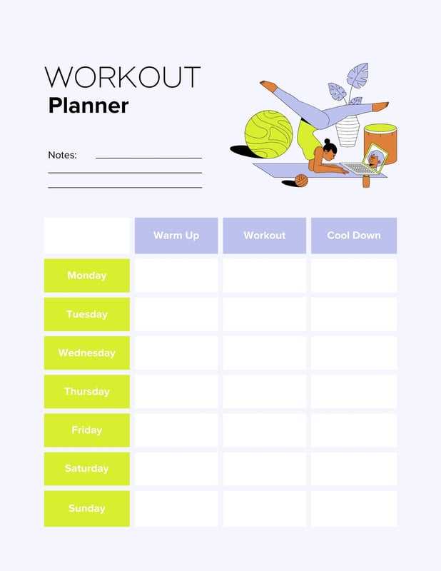 printable workout tracker template
