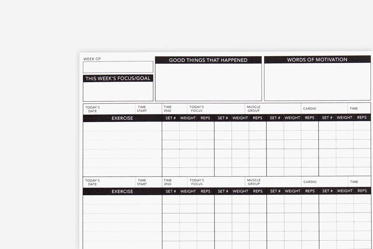printable workout tracker