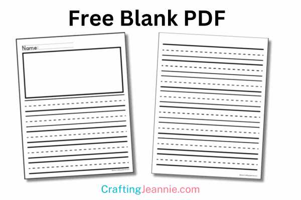 printable writing paper kindergarten