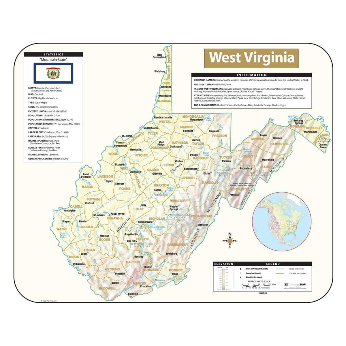 printable wv county map