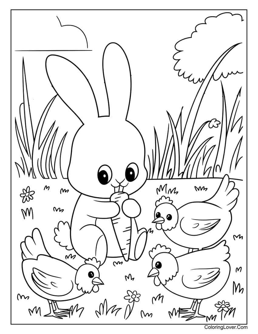 rabbit printable coloring pages