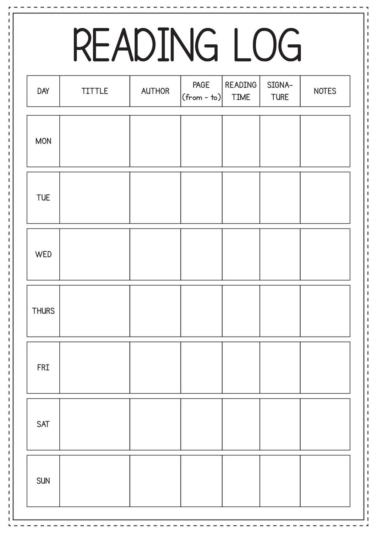 reading logs printable reading logs printable