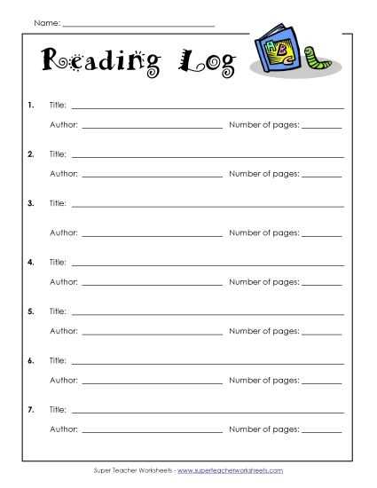 reading logs printable reading logs printable