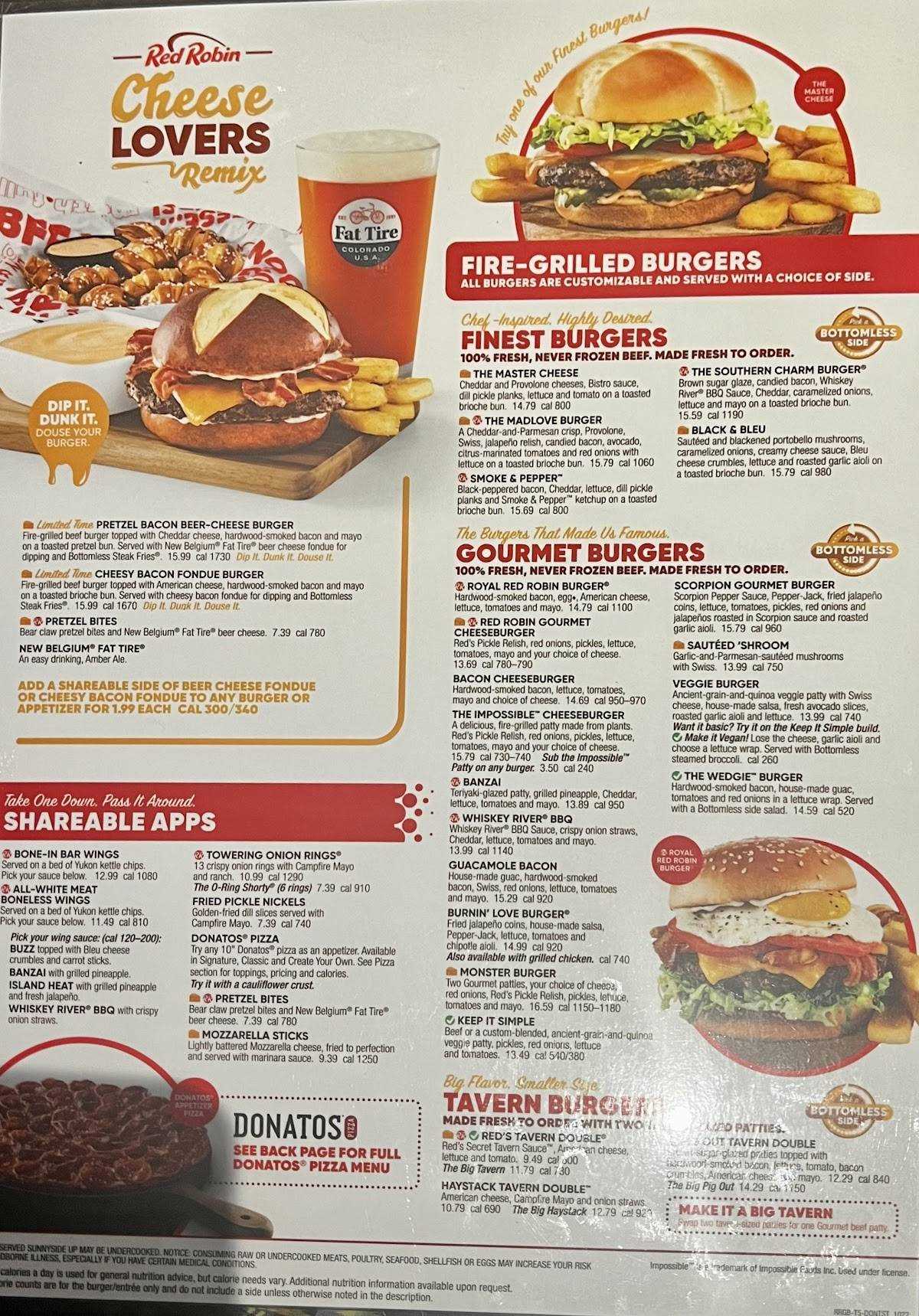 red robin printable menu