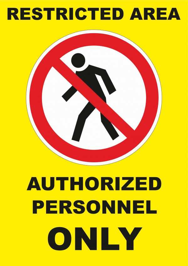 restricted area signage printable