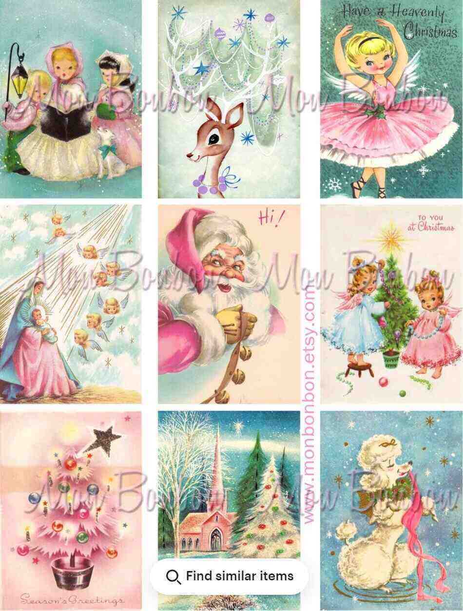 retro christmas printables