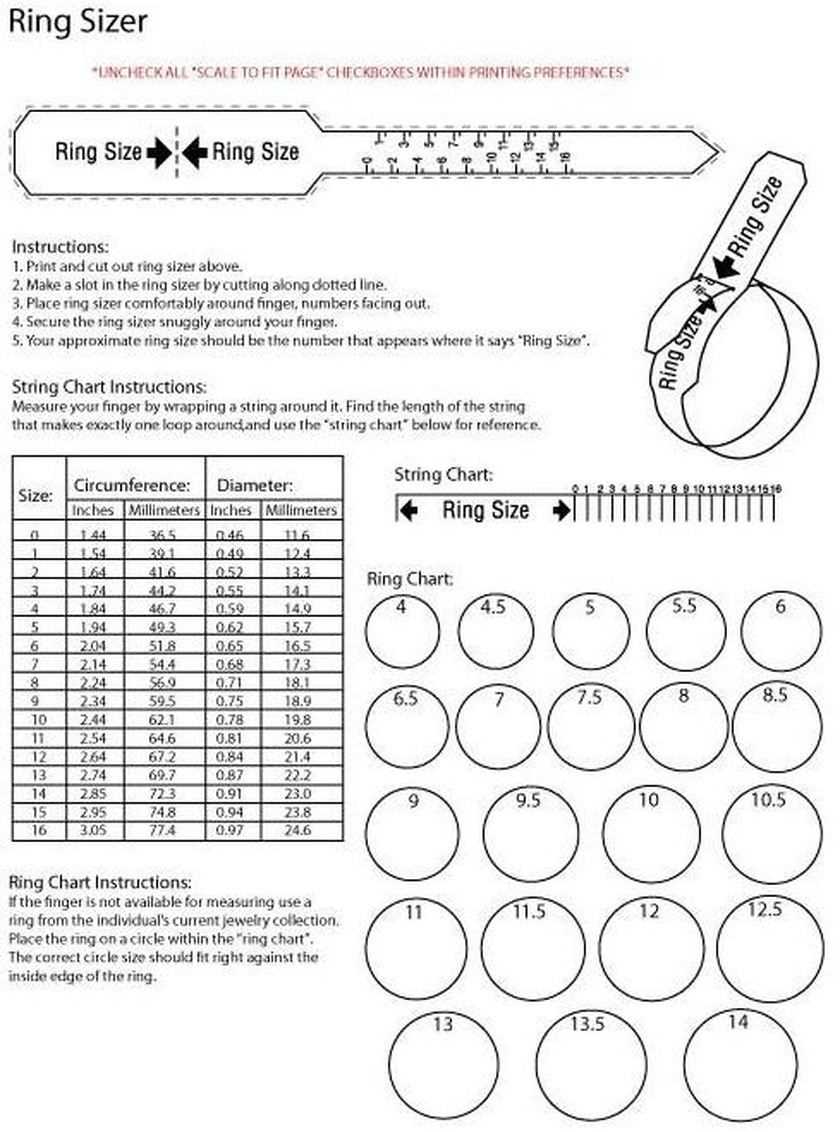 ring sizer printable chart