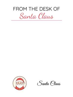 santa claus stationary free printable