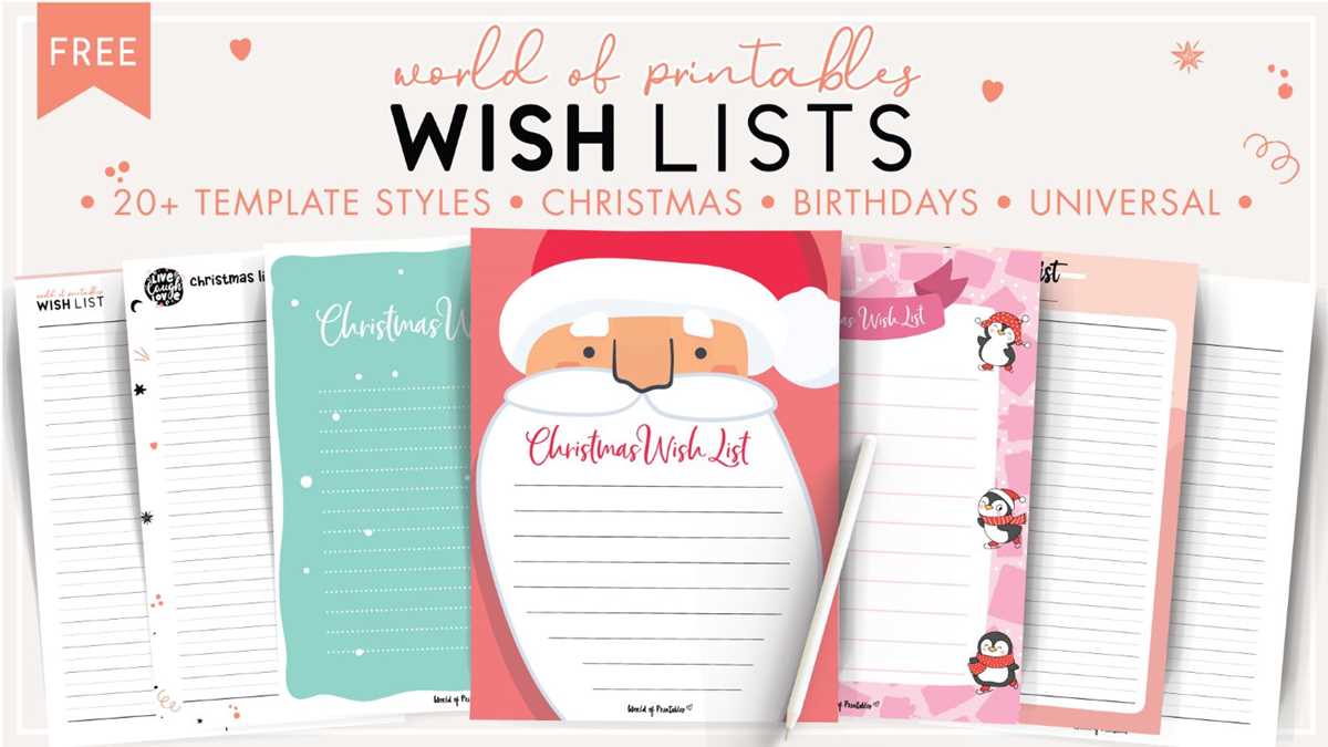 santa claus wish list printable free