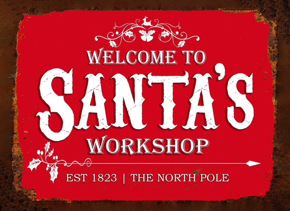santas workshop printable sign santas workshop printable sign