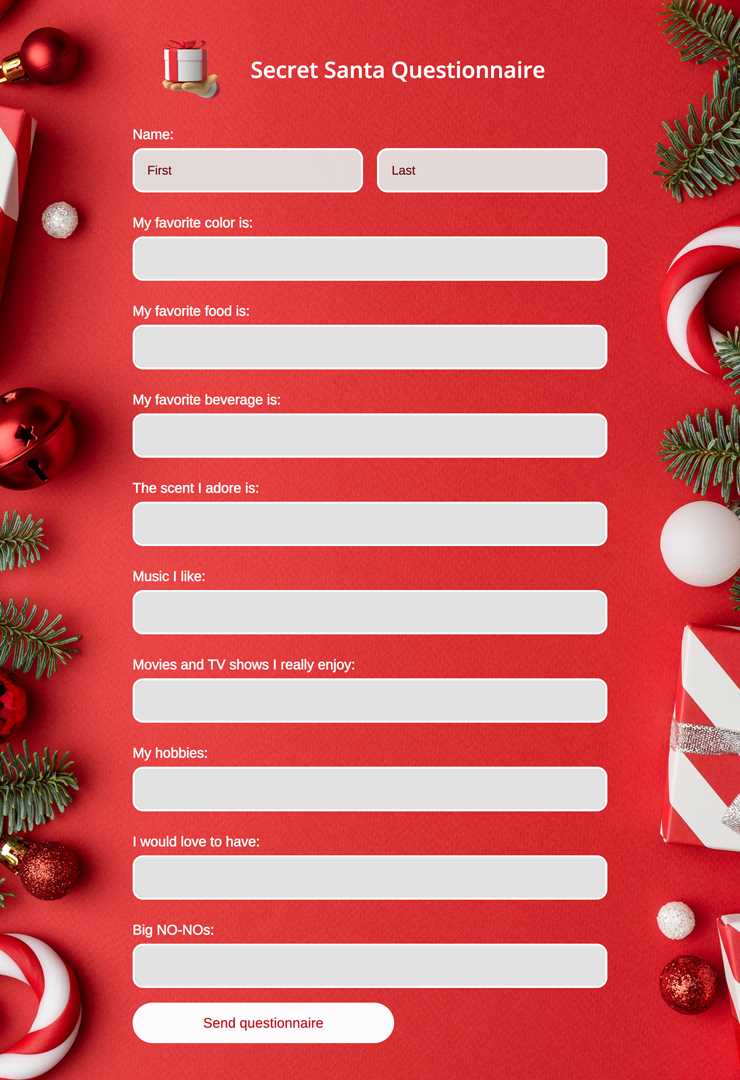 secret santa form free printable