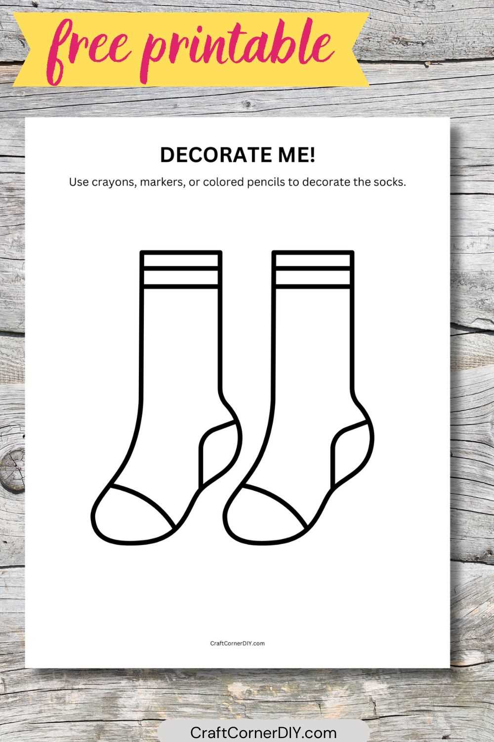 socks printable template socks printable template