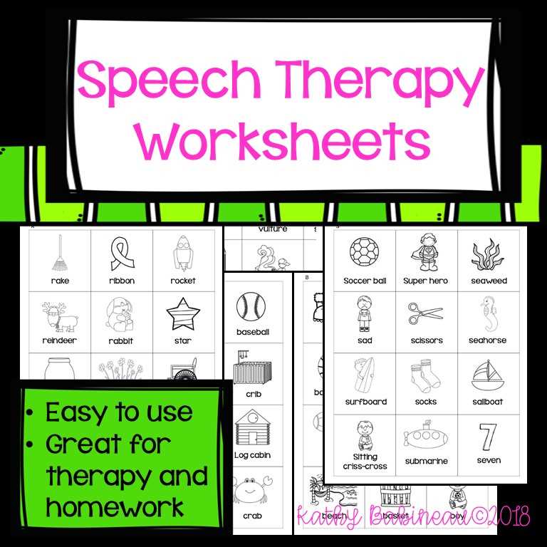 speech therapy printables free