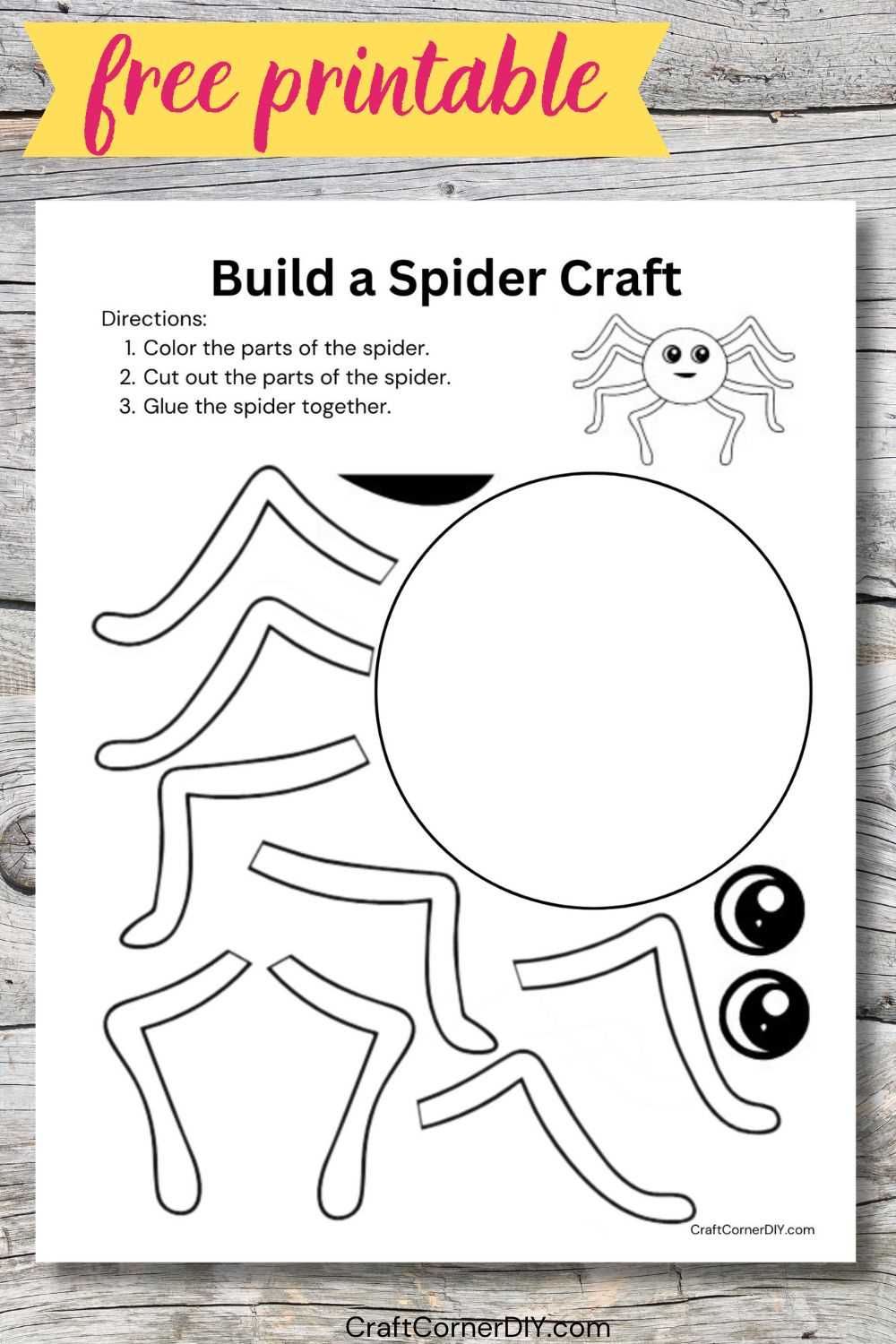 spider template printable spider template printable
