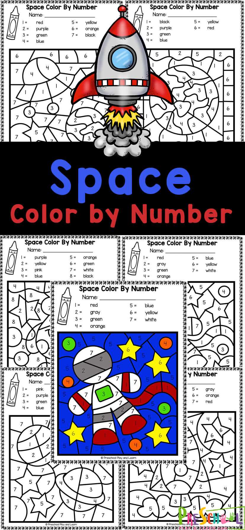 spring color by number printable