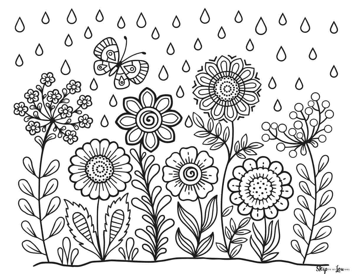 spring coloring pictures free printable