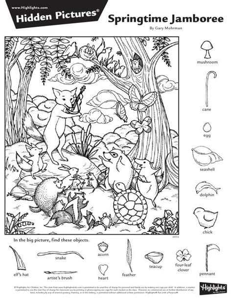 spring hidden pictures printables
