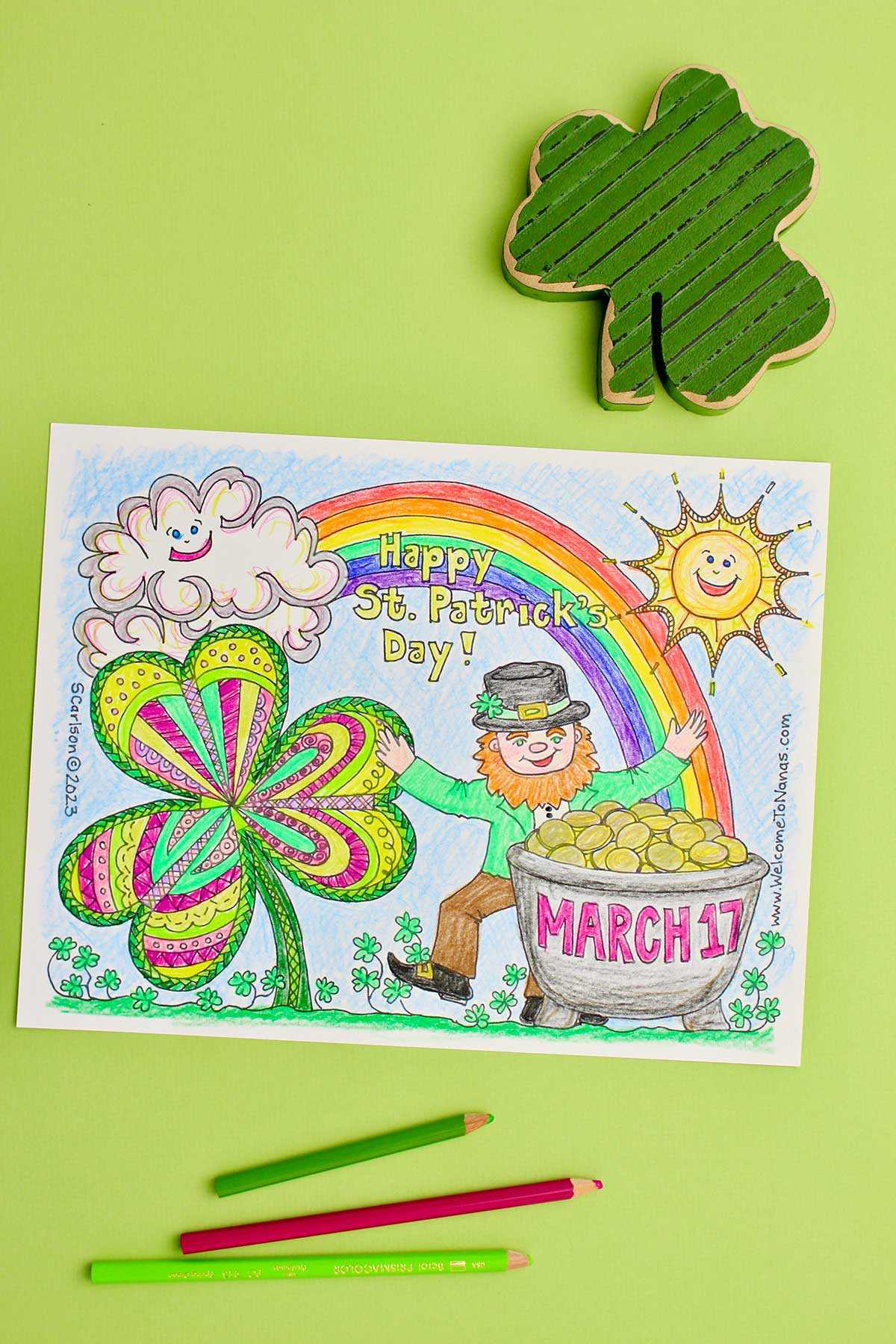 st patricks day free printable coloring pages