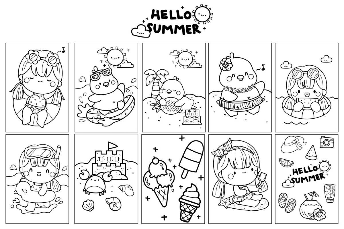 summer coloring pages printable free