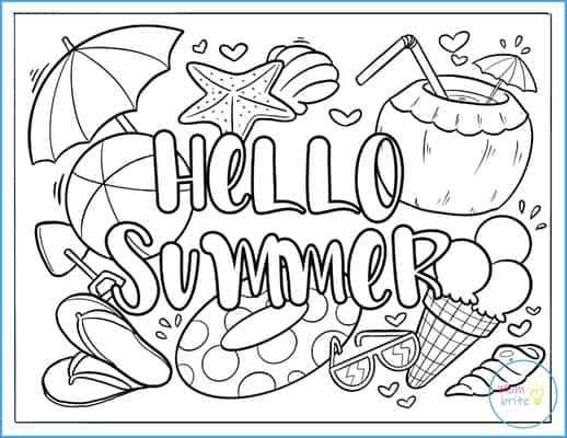 summer printable color pages