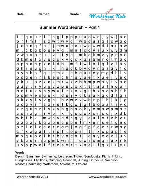 summer word search printable free summer word search printable free