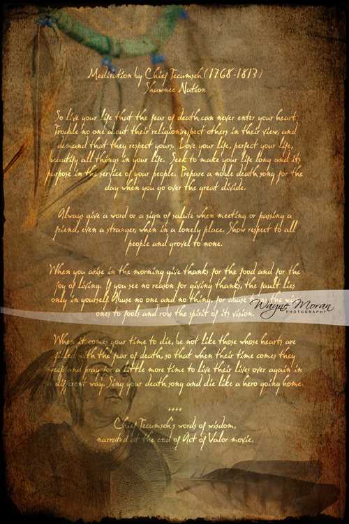 tecumseh poem printable tecumseh poem printable