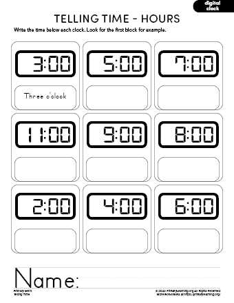 telling time worksheets printable telling time worksheets printable