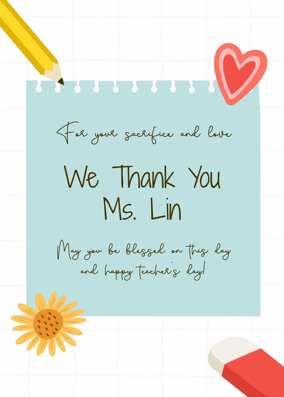 thank you printable cards for teachers