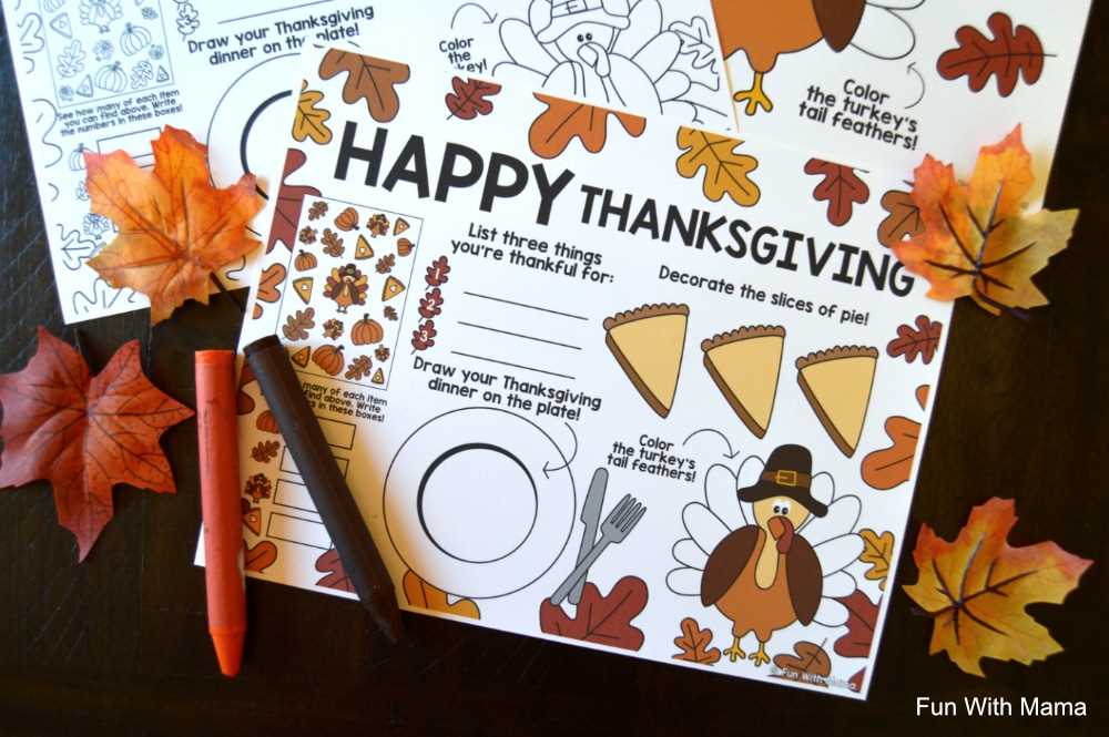 thanksgiving placemats printable