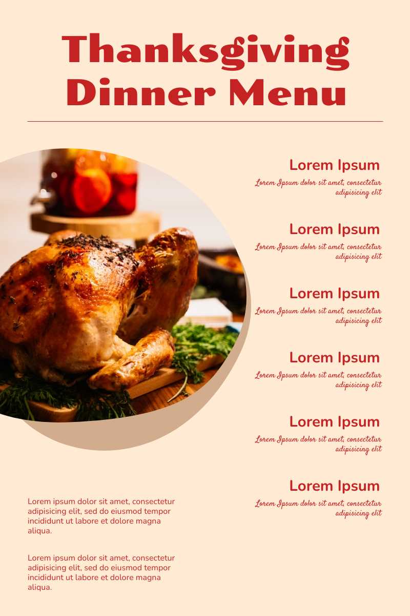thanksgiving printable menu thanksgiving printable menu