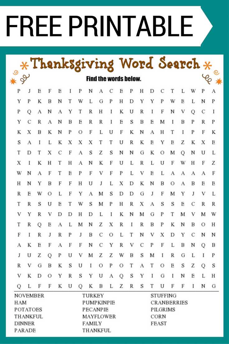 thanksgiving search a word printable thanksgiving search a word printable