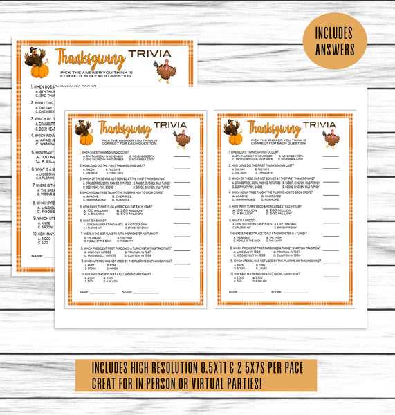 thanksgiving trivia multiple choice printable