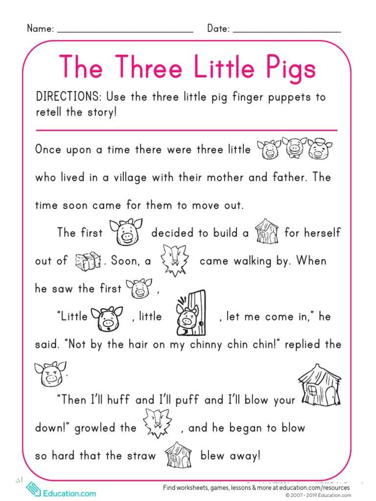 three little pigs story printable three little pigs story printable