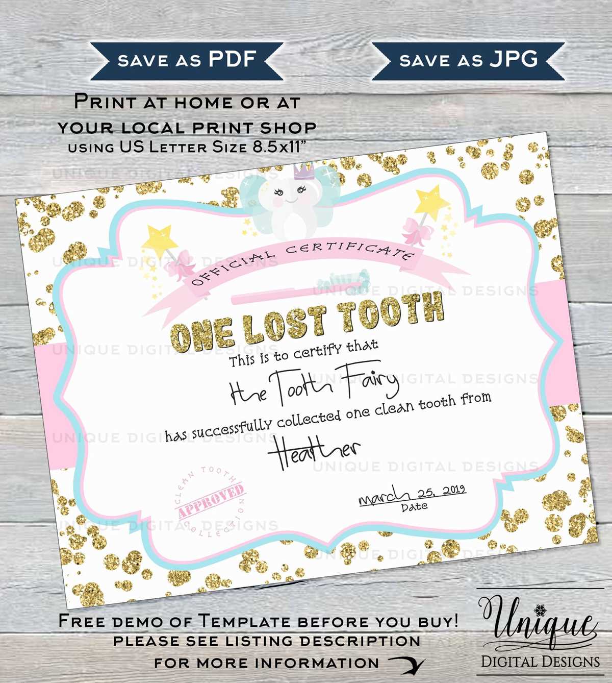 tooth fairy printable certificate free tooth fairy printable certificate free