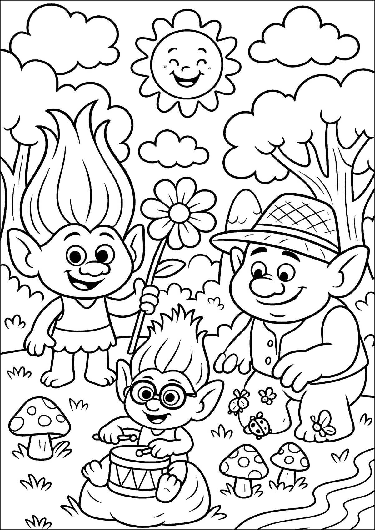 trolls coloring pages printable