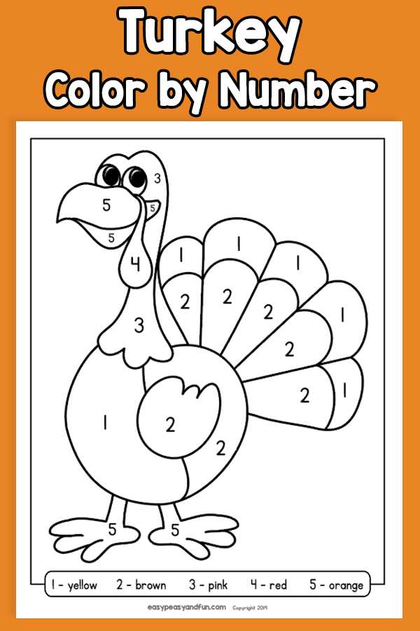turkey color by number printable