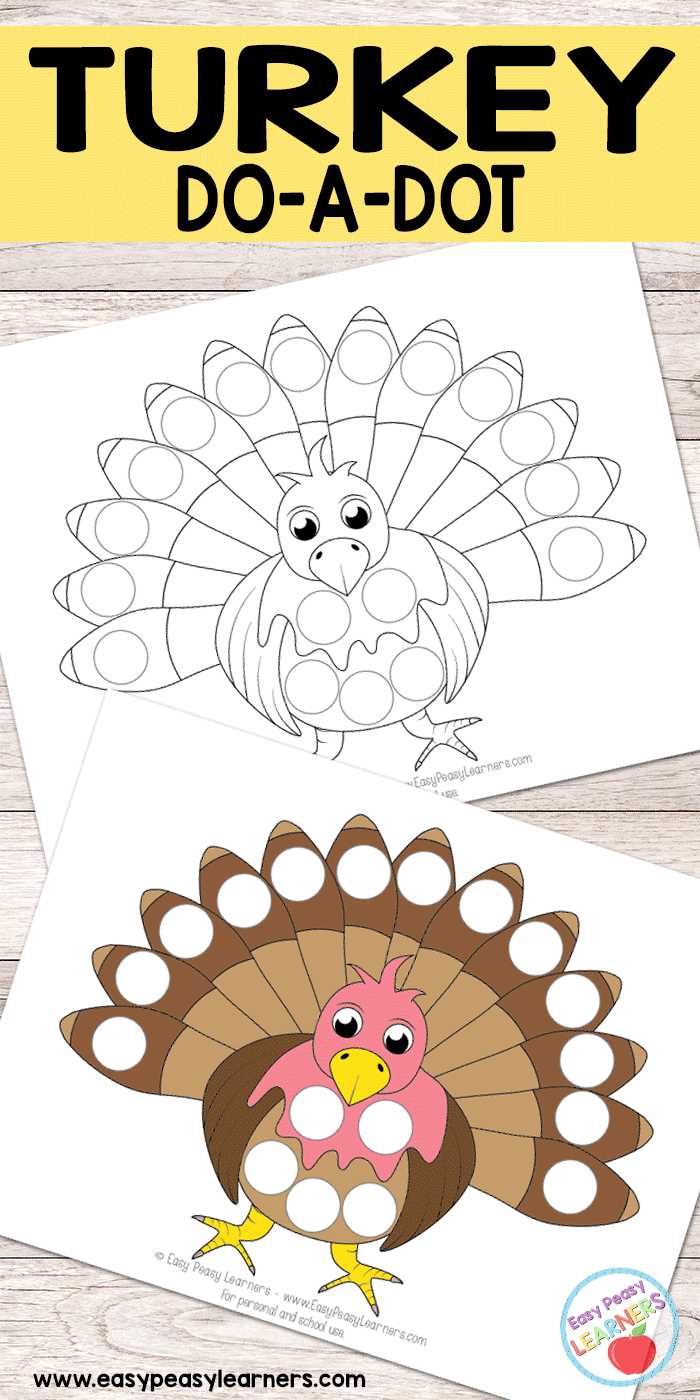 turkey dot to dot free printables