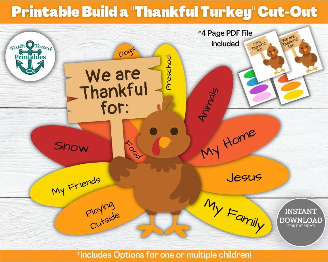 turkey printables with feathers