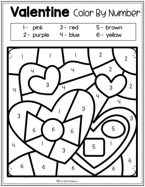 valentines color by number printable valentines color by number printable