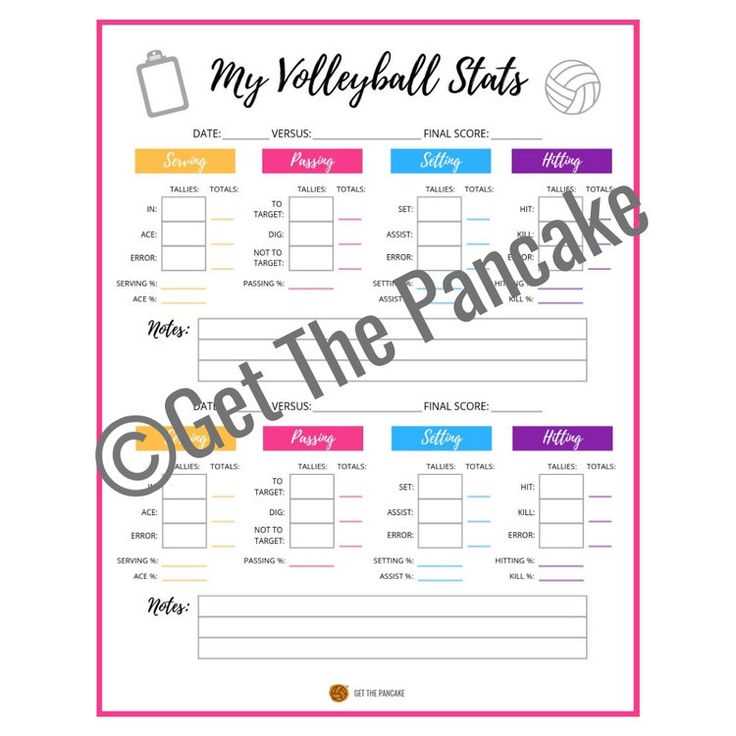 volleyball stat sheets printable volleyball stat sheets printable