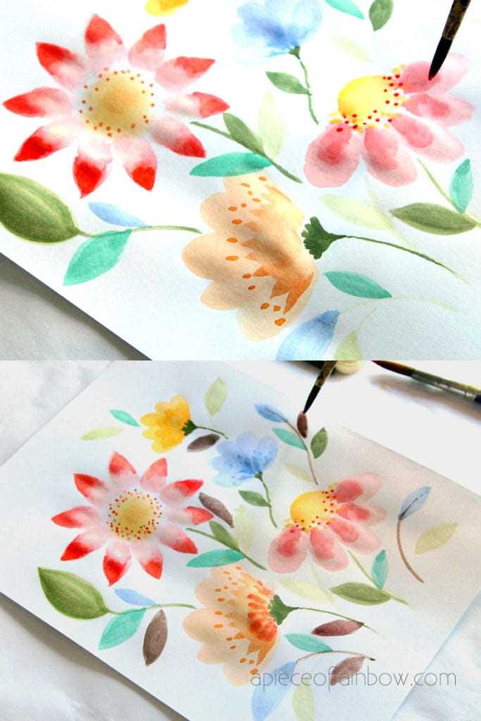 watercolor flowers printable