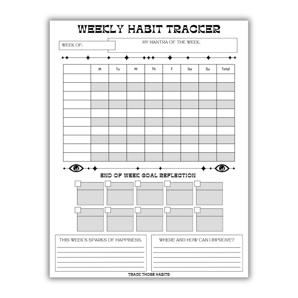 weekly habit tracker printable