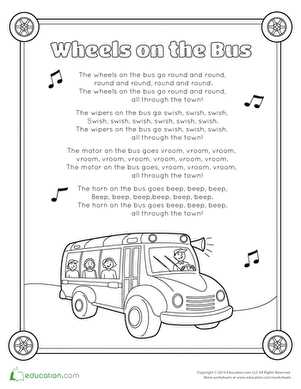 wheels on the bus printables
