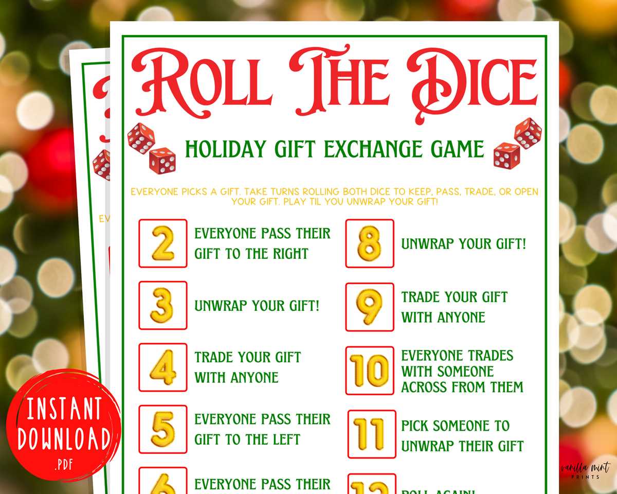 white elephant rules with dice printable white elephant rules with dice printable