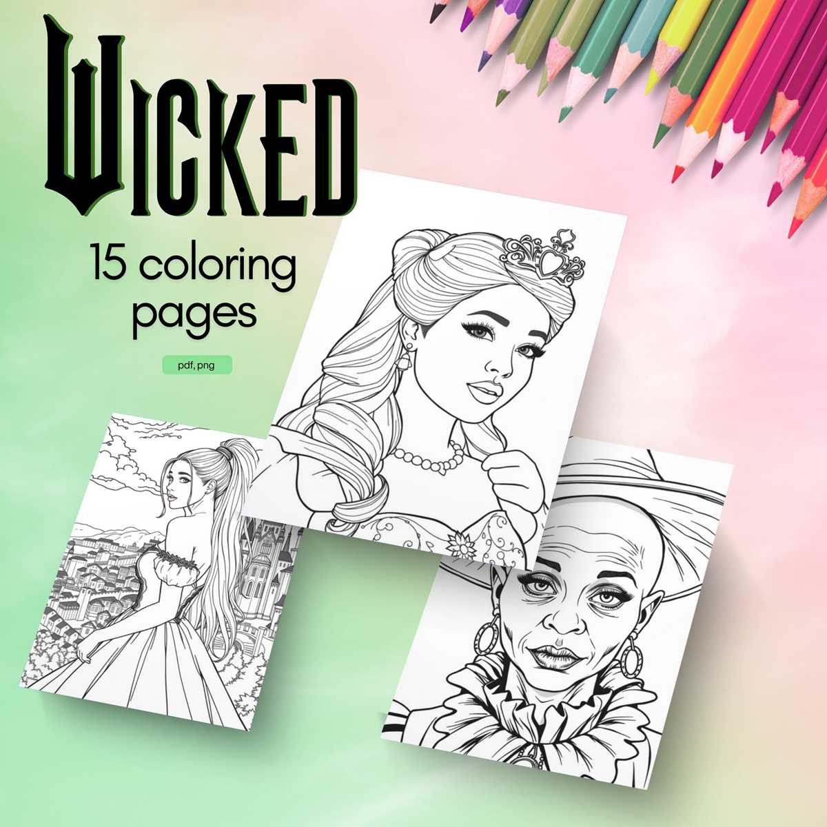 wicked printable coloring pages