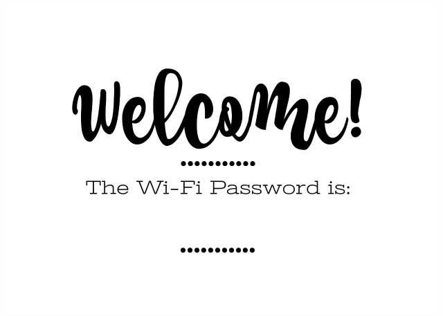 wifi password sign printable wifi password sign printable