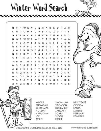 winter word search free printable winter word search free printable