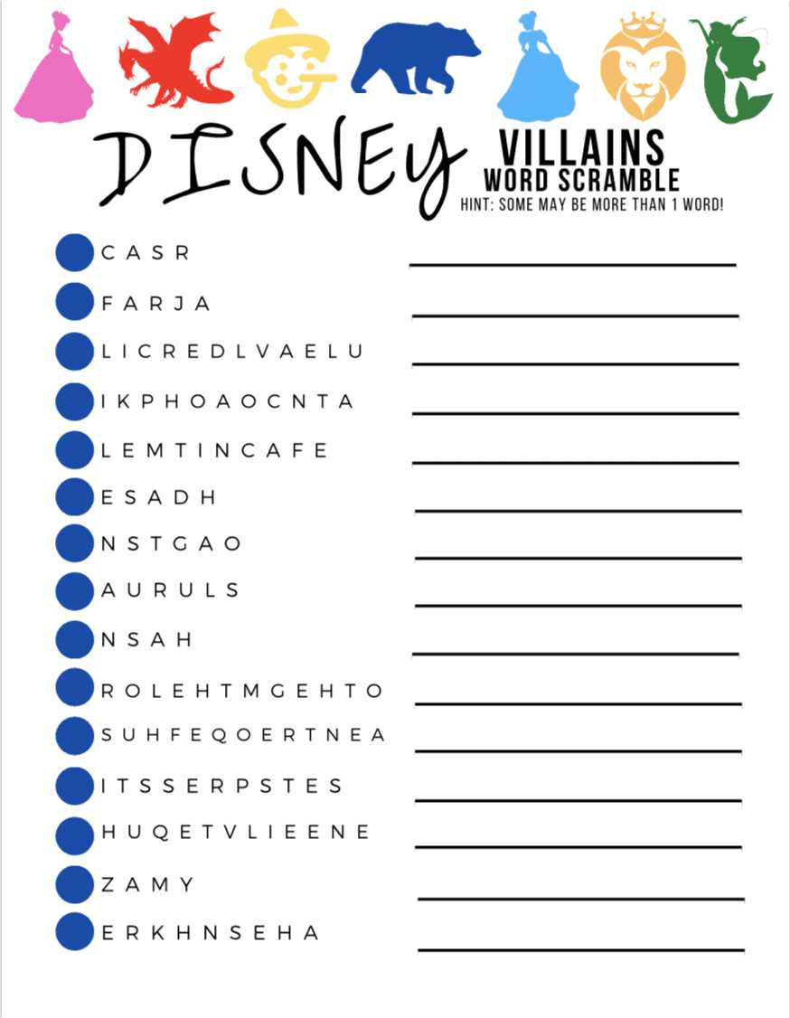 word scramble maker free printable
