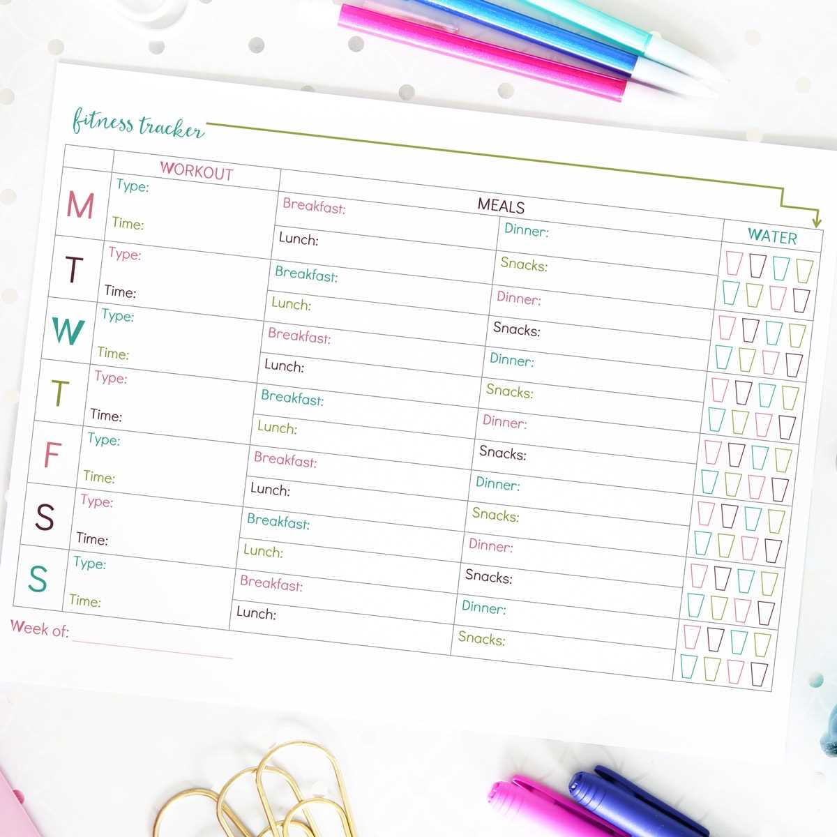 workout tracker printable