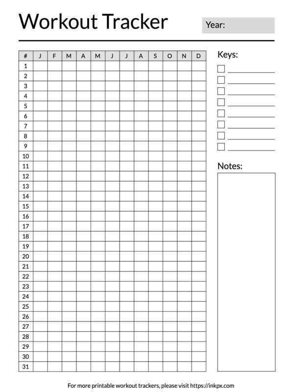 workout tracker printable
